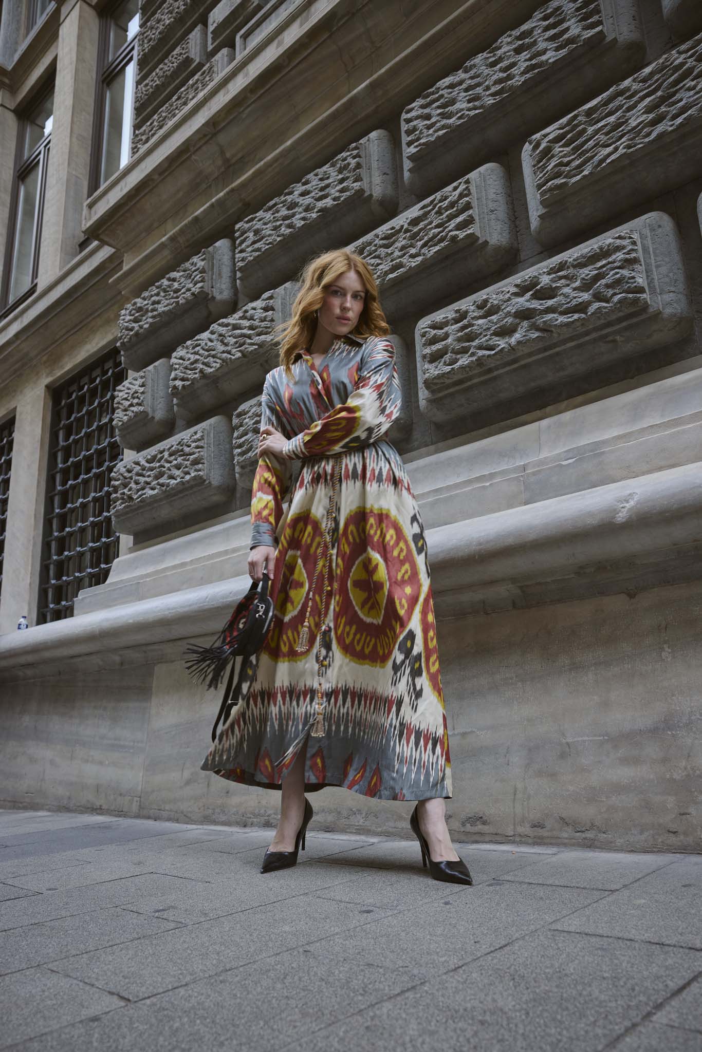 SILK IKAT SHIRT DRESS