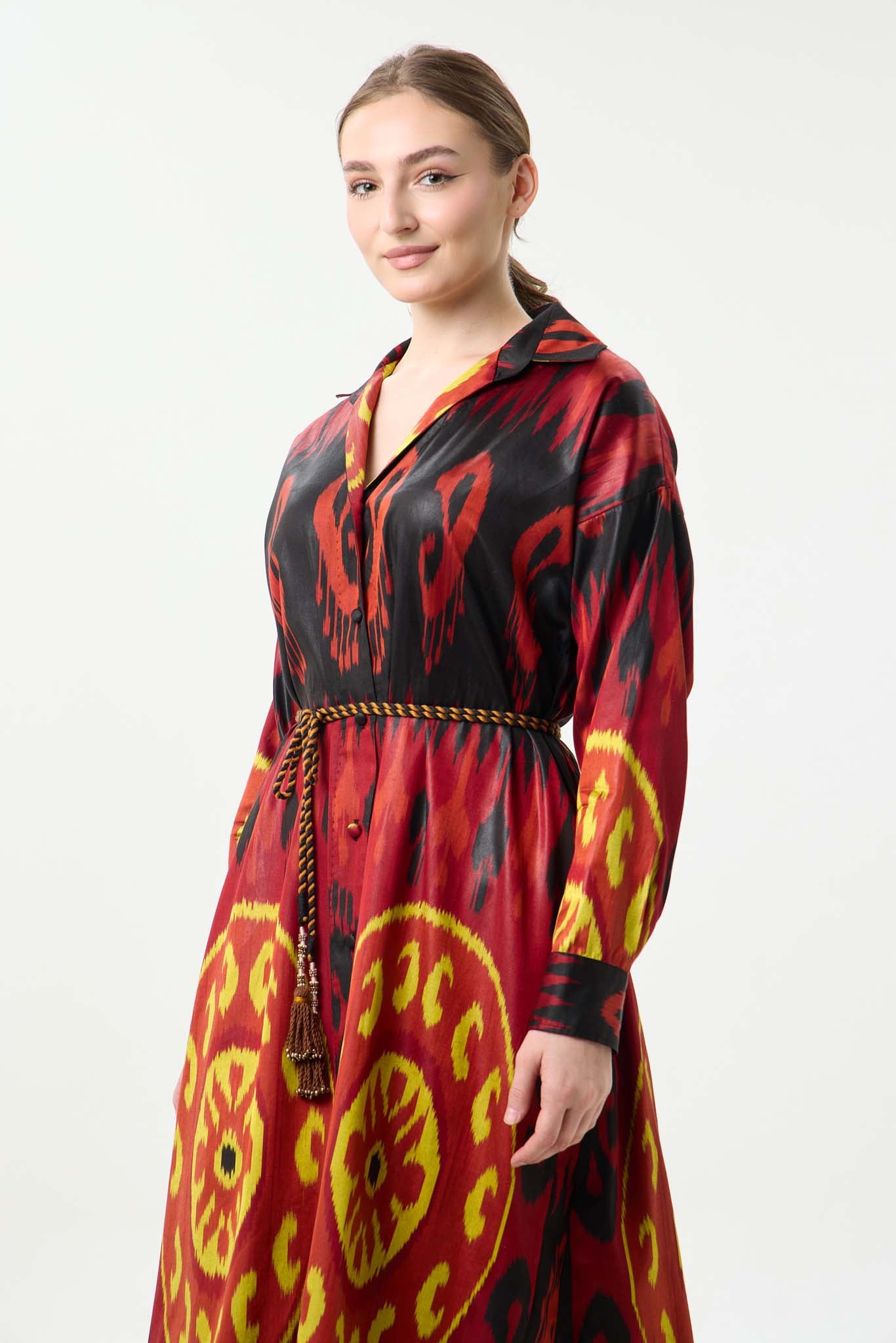 SILK IKAT SHIRT DRESS