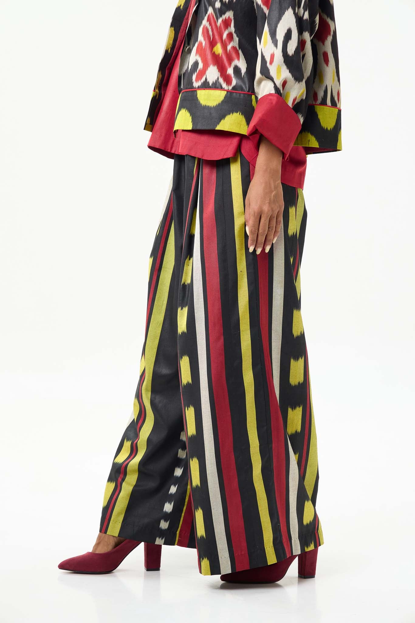 SILK IKAT WIDE-LEG PANTS