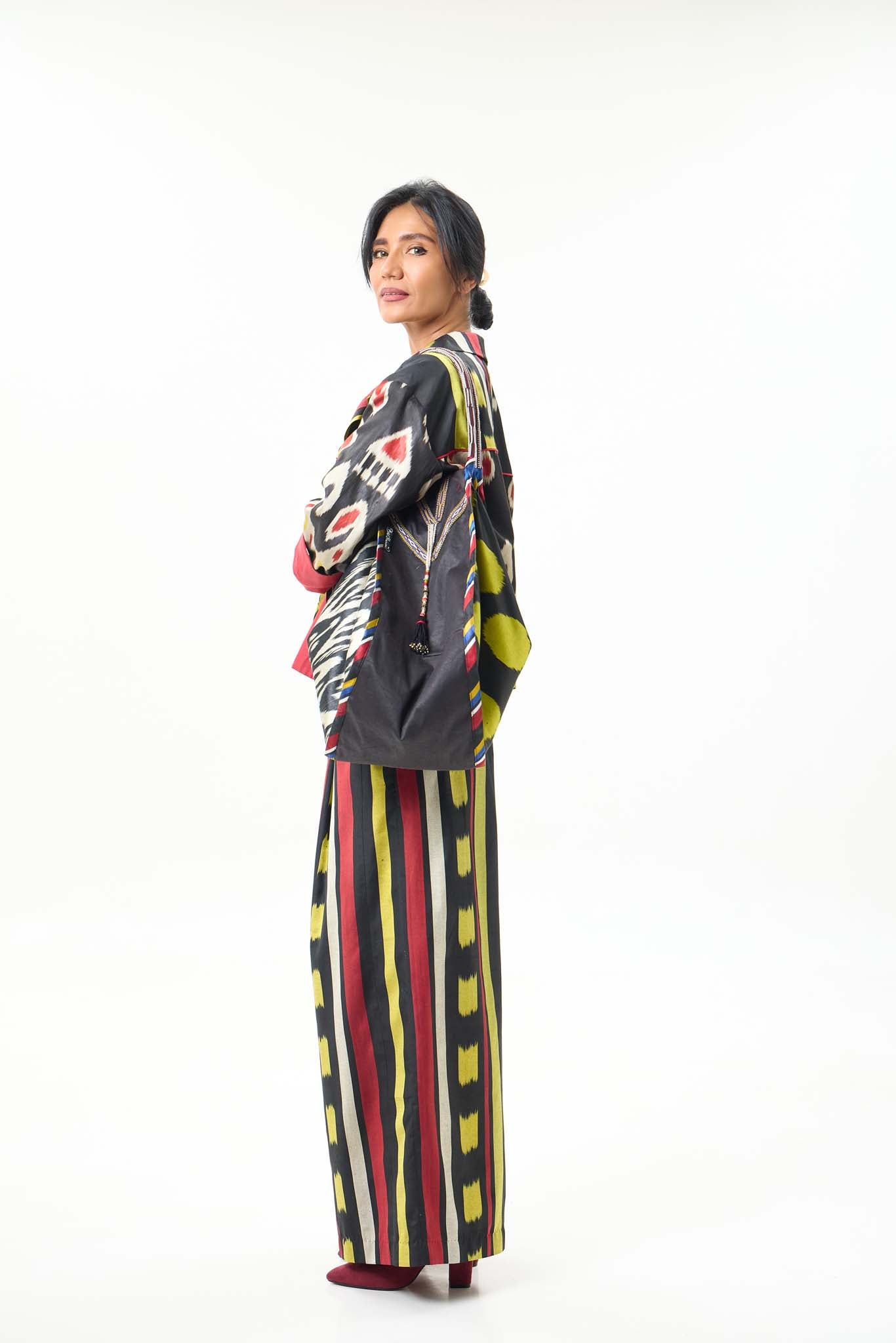 SILK IKAT WIDE-LEG PANTS