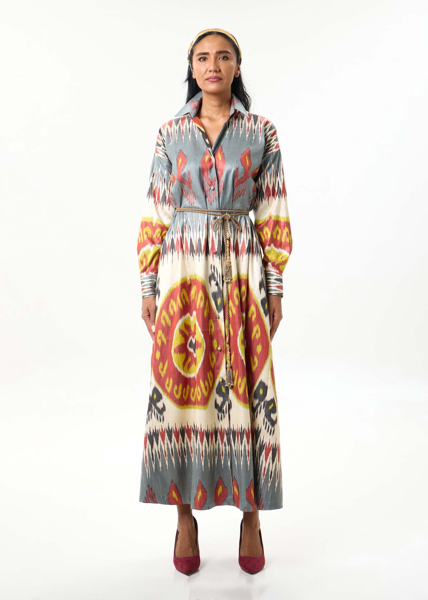 SILK IKAT SHIRT DRESS