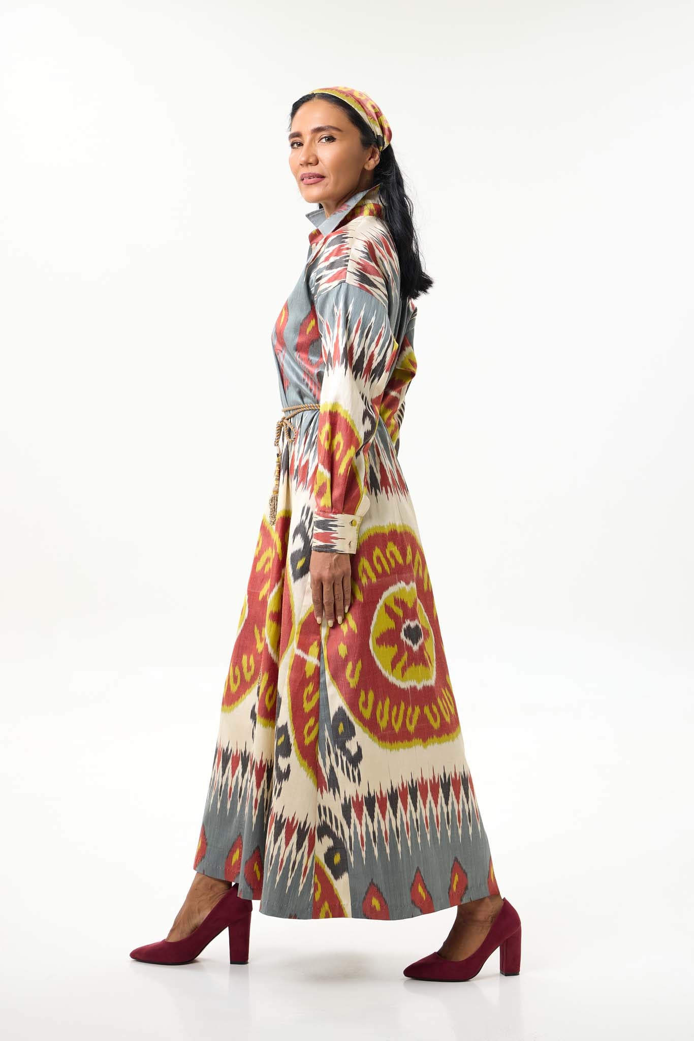 SILK IKAT SHIRT DRESS