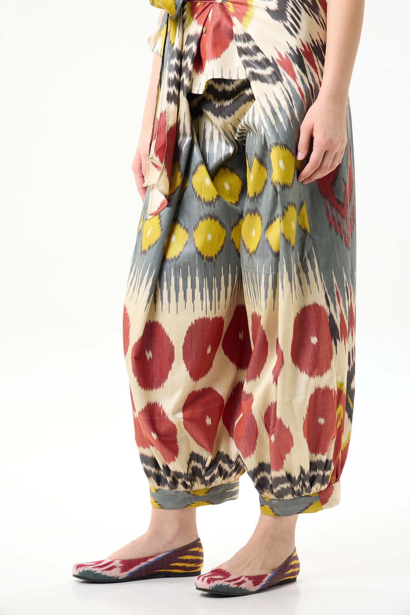 SILK IKAT COMBO HAREM WRAP PANTS