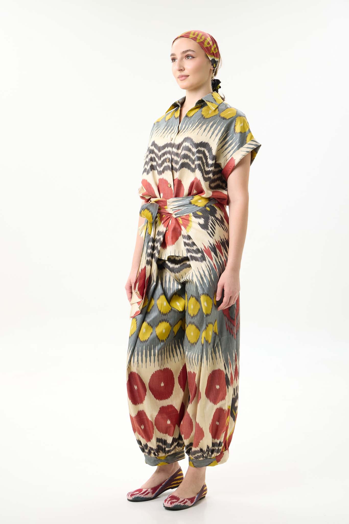 SILK IKAT COMBO HAREM WRAP PANTS