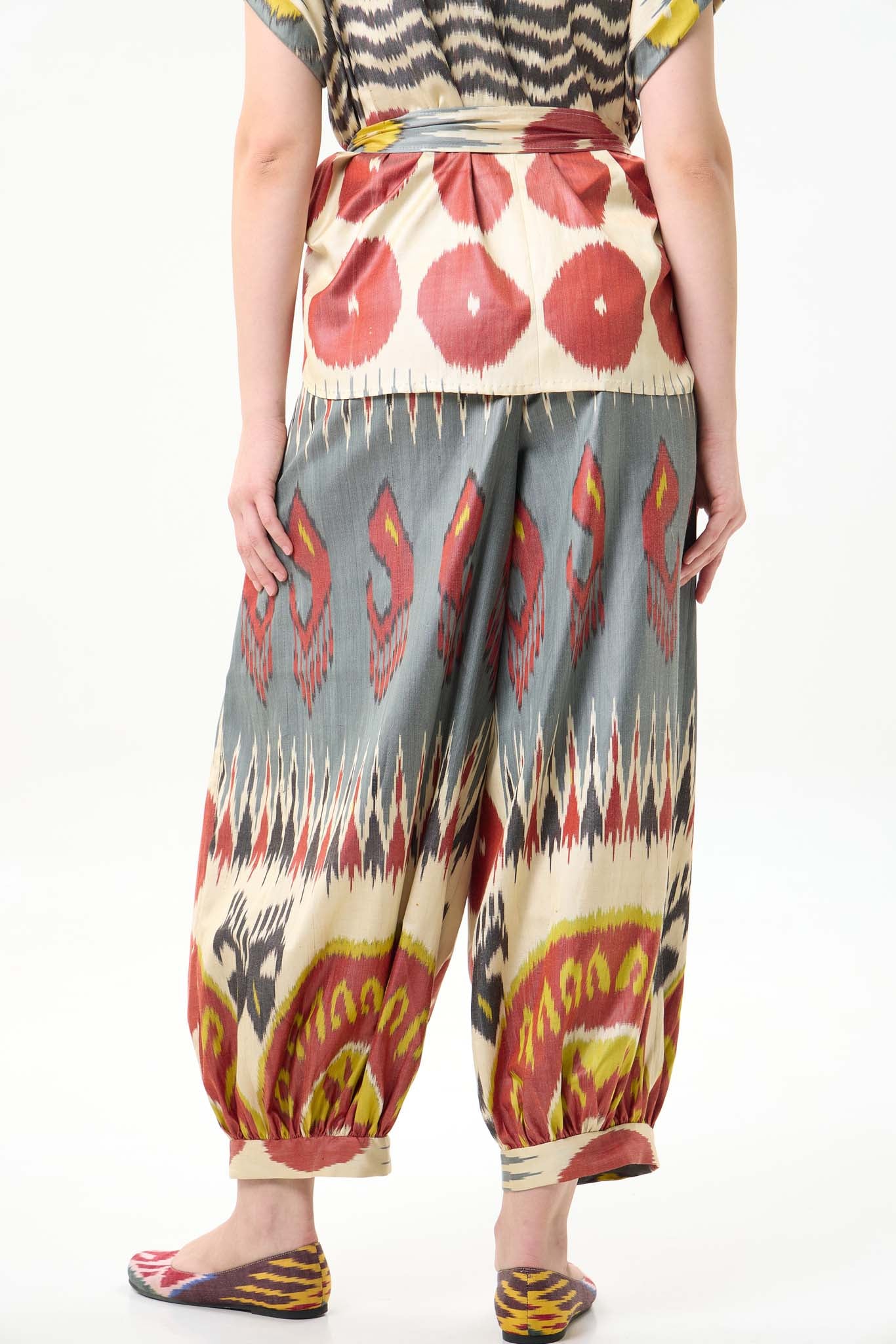 SILK IKAT COMBO HAREM WRAP PANTS