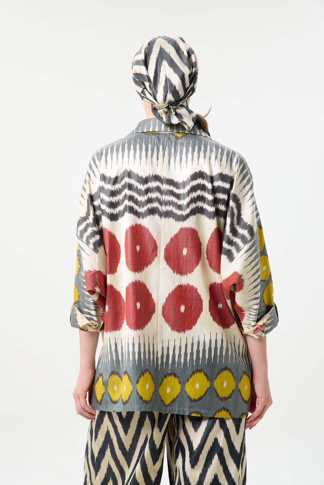SILK IKAT OVERSIZED BATWING SHIRT