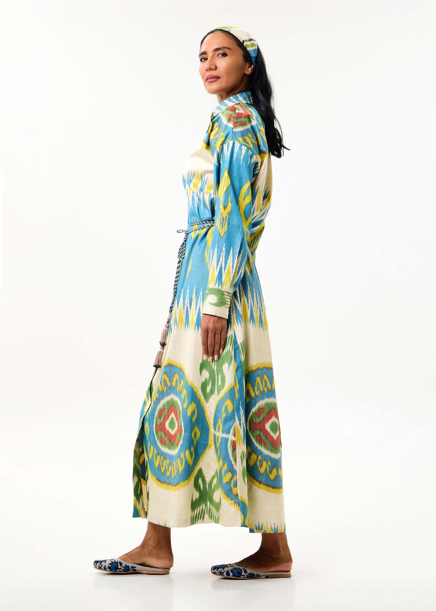 SILK IKAT SHIRT DRESS