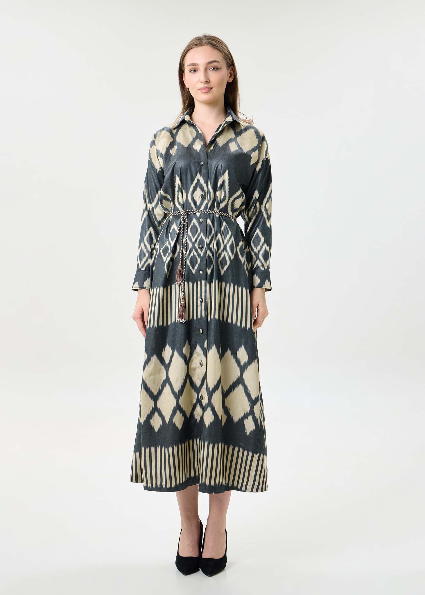 SILK IKAT SHIRT DRESS