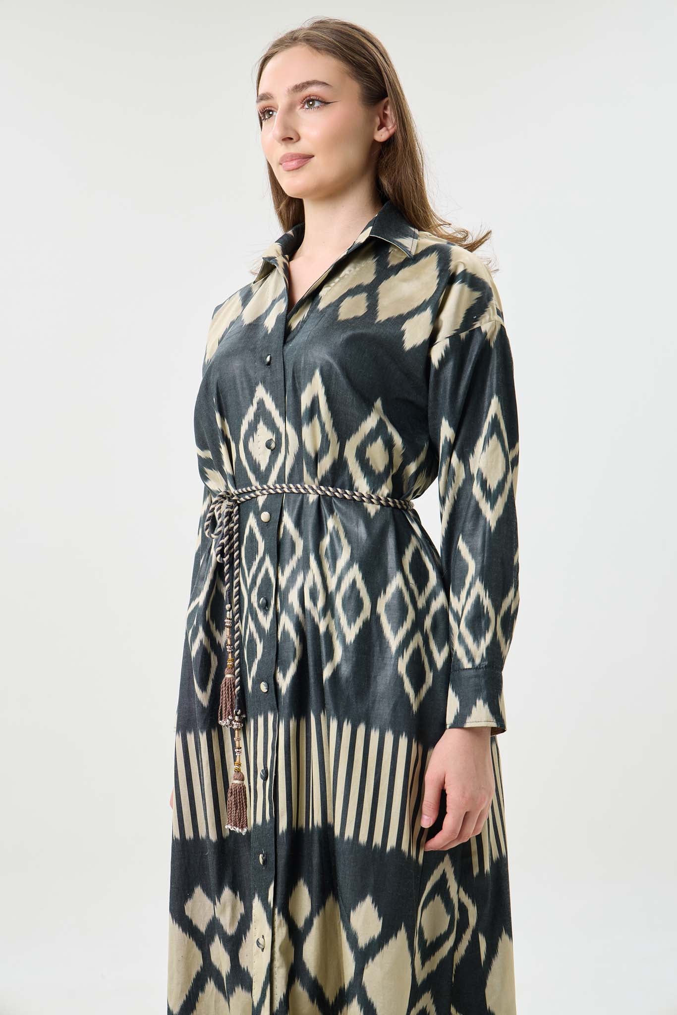 SILK IKAT SHIRT DRESS