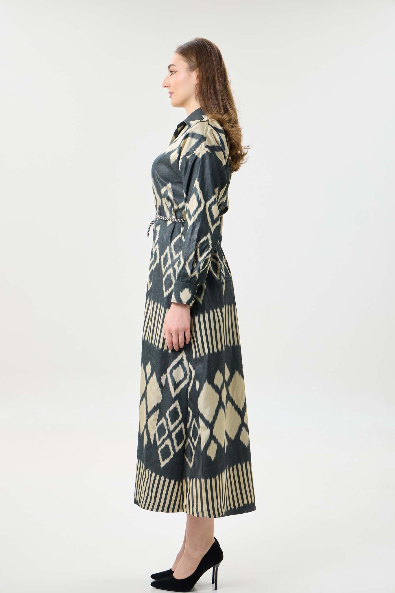 SILK IKAT SHIRT DRESS