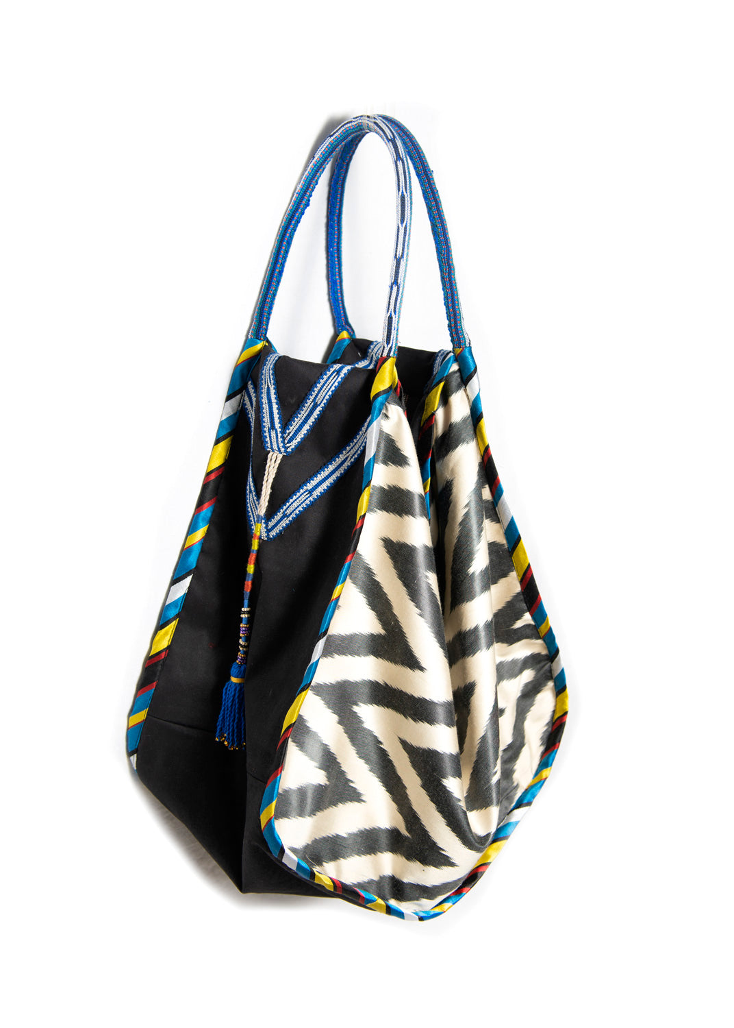 LARGE SILK IKAT COMBO HOBO BAG