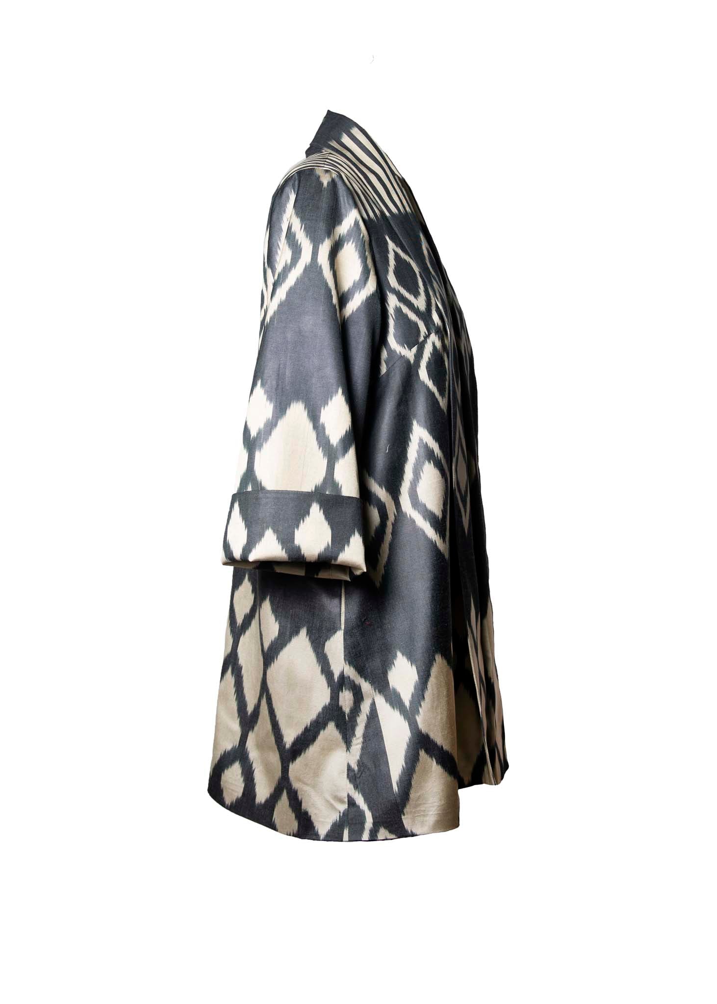 SILK IKAT SHAWL COLLAR JACKET