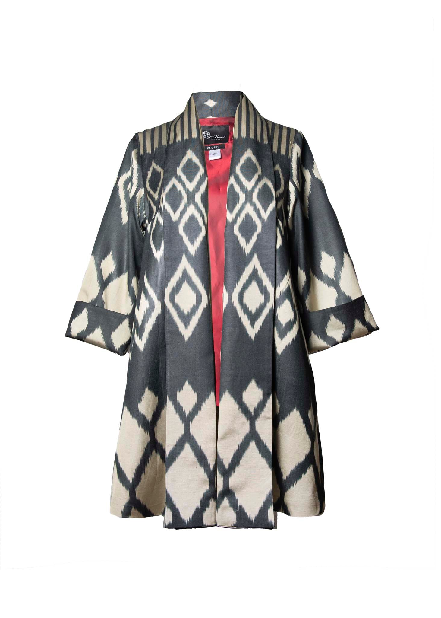 SILK IKAT SHAWL COLLAR JACKET
