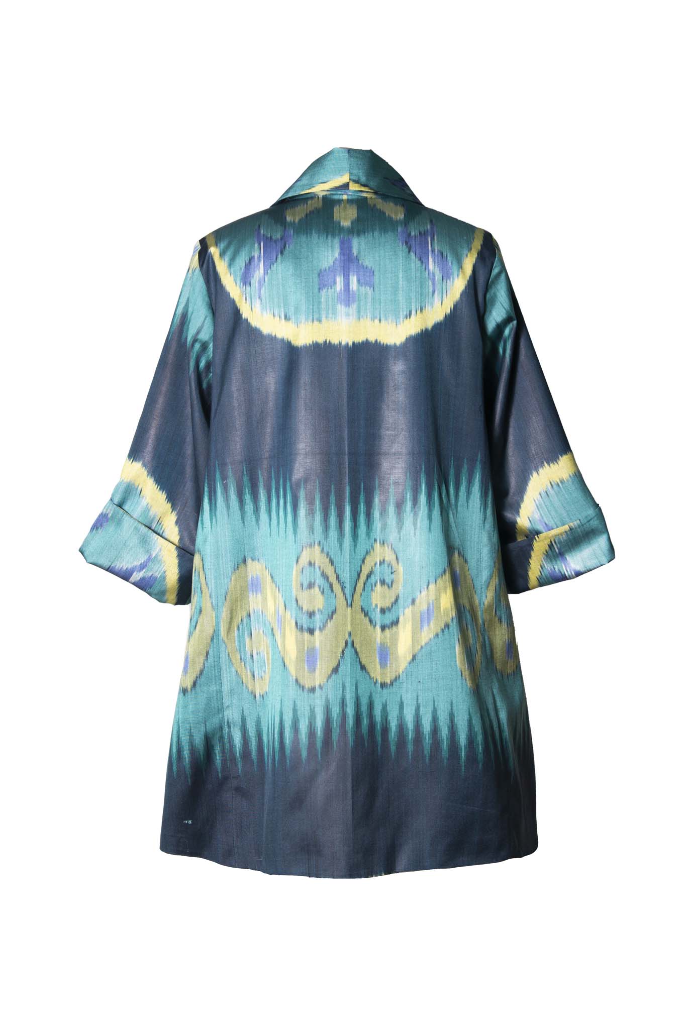 SILK IKAT SHAWL COLLAR JACKET