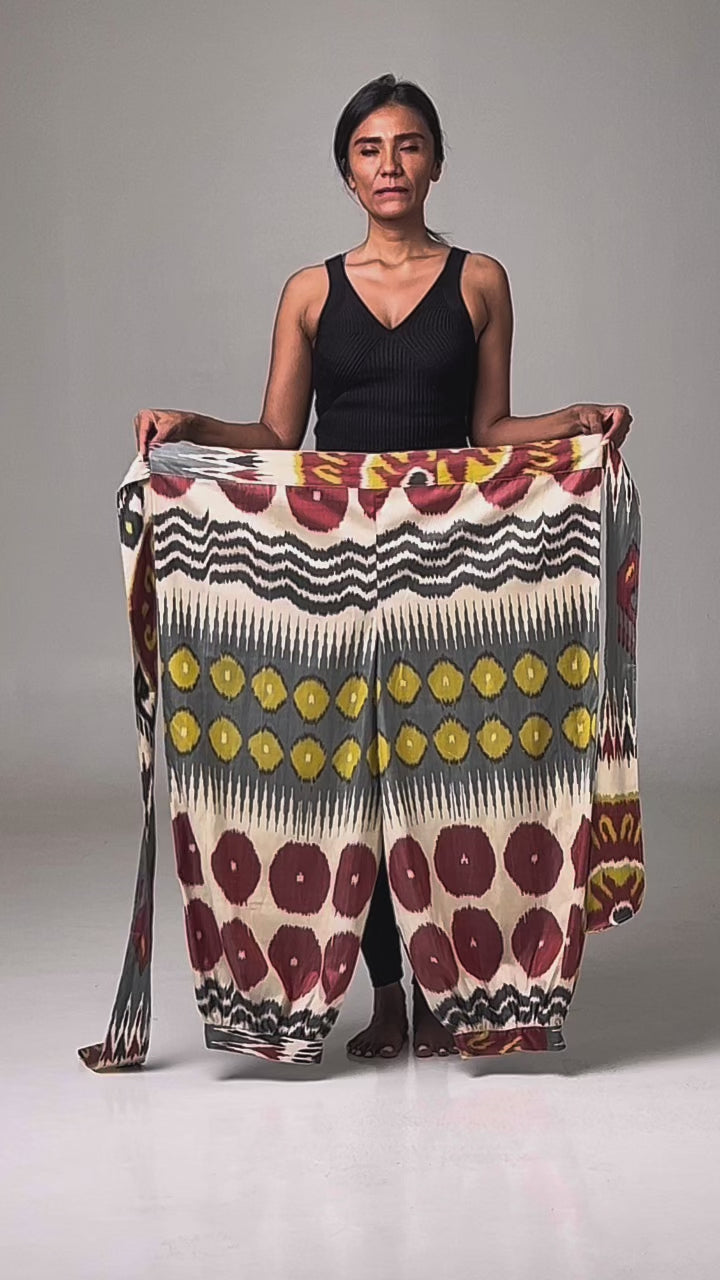 SILK IKAT COMBO HAREM WRAP PANTS