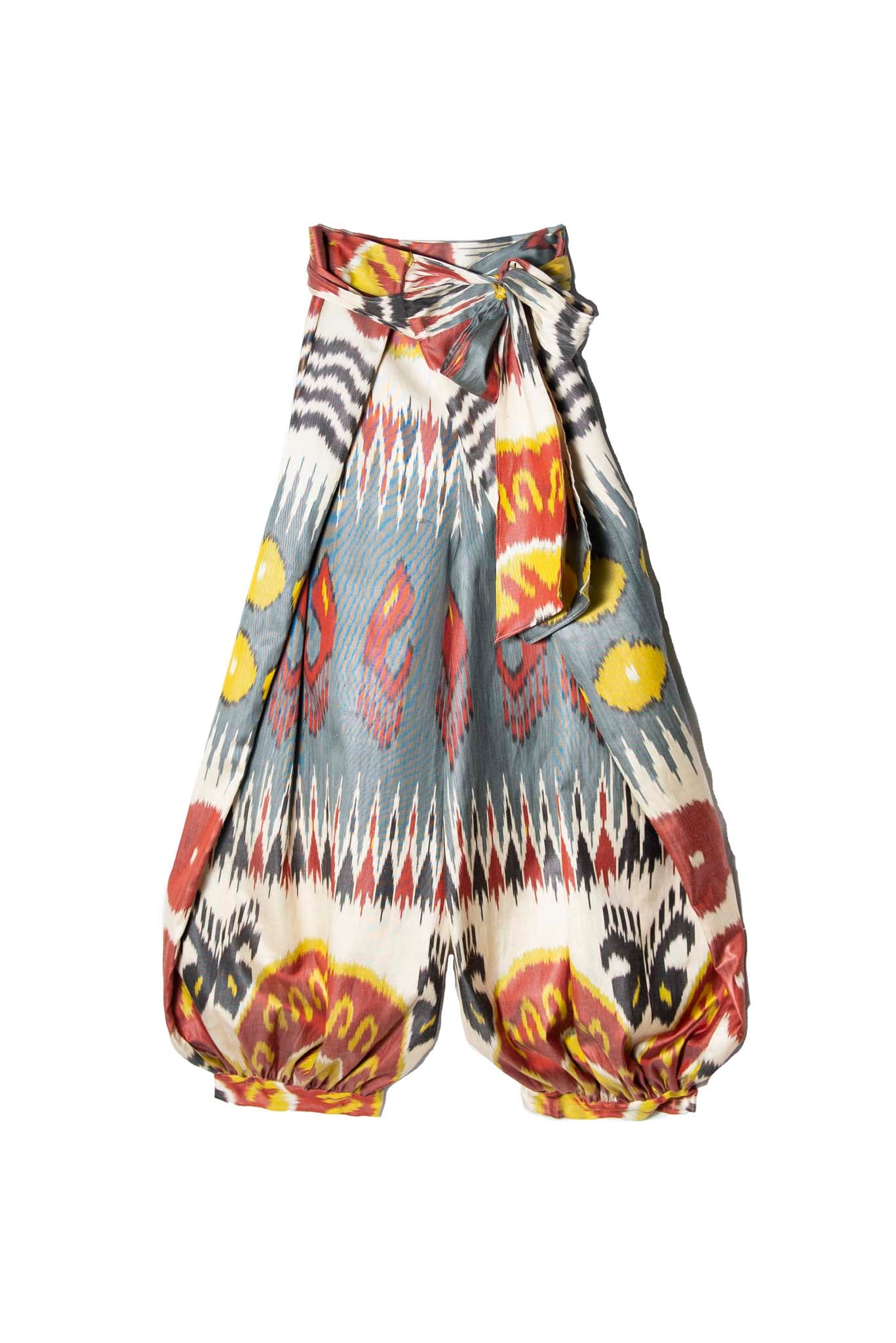 SILK IKAT COMBO HAREM WRAP PANTS
