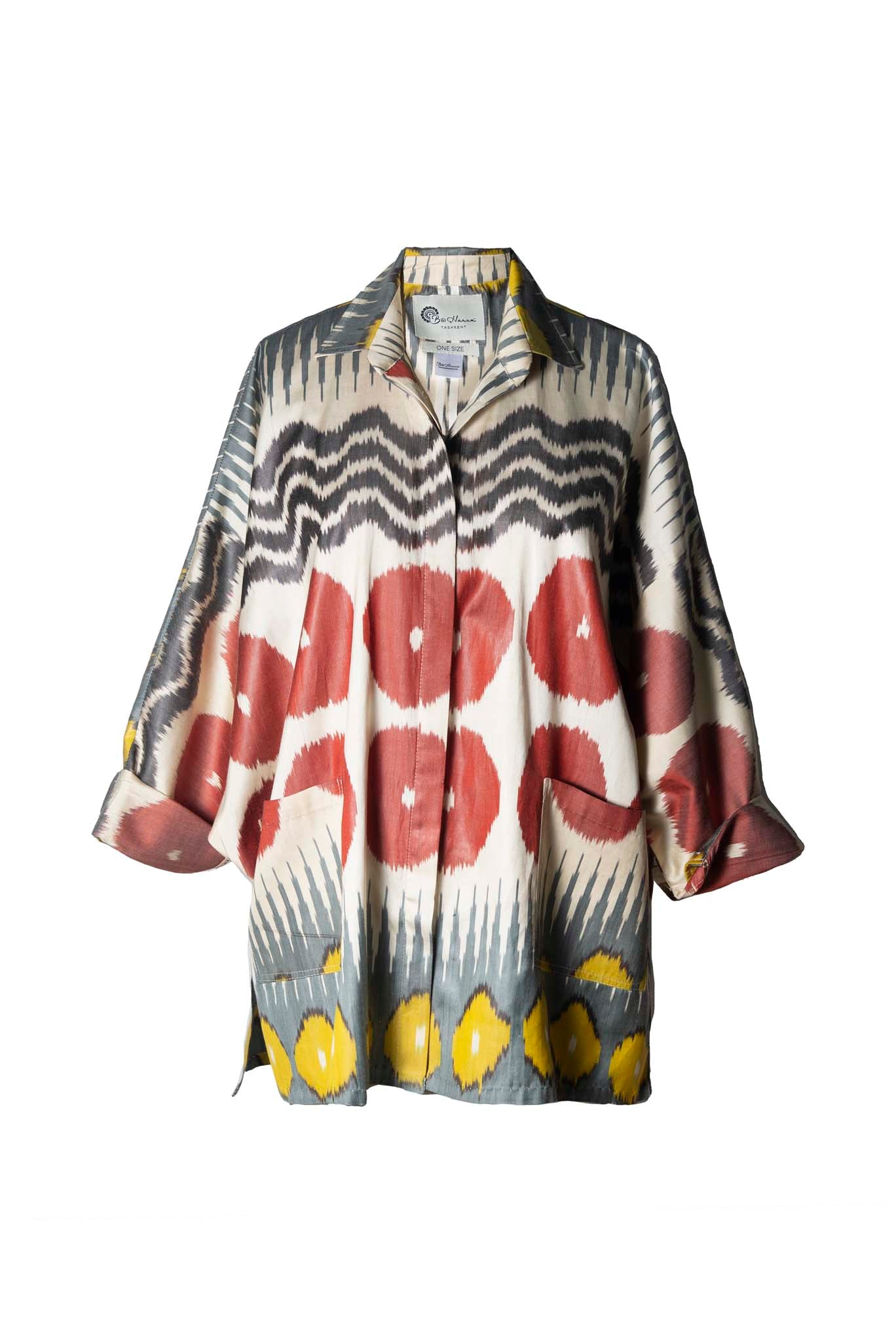 SILK IKAT OVERSIZED BATWING SHIRT