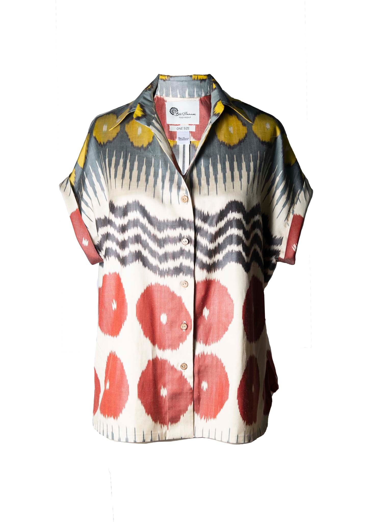 SILK IKAT DROP SHOULDER SHIRT