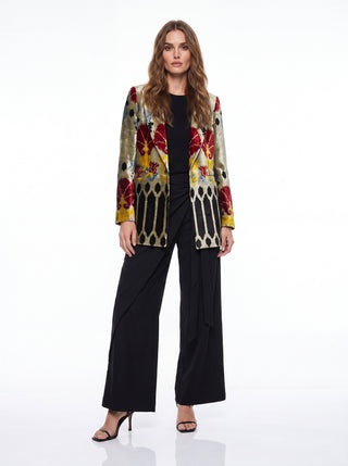 SILK IKAT VELVET ENGLISH COLLAR JACKET VT114