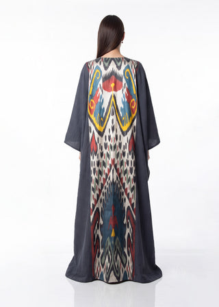 SILK IKAT LONG KAFTAN DRESS IK83