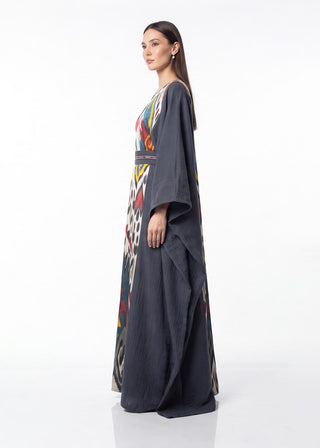 SILK IKAT LONG KAFTAN DRESS IK83