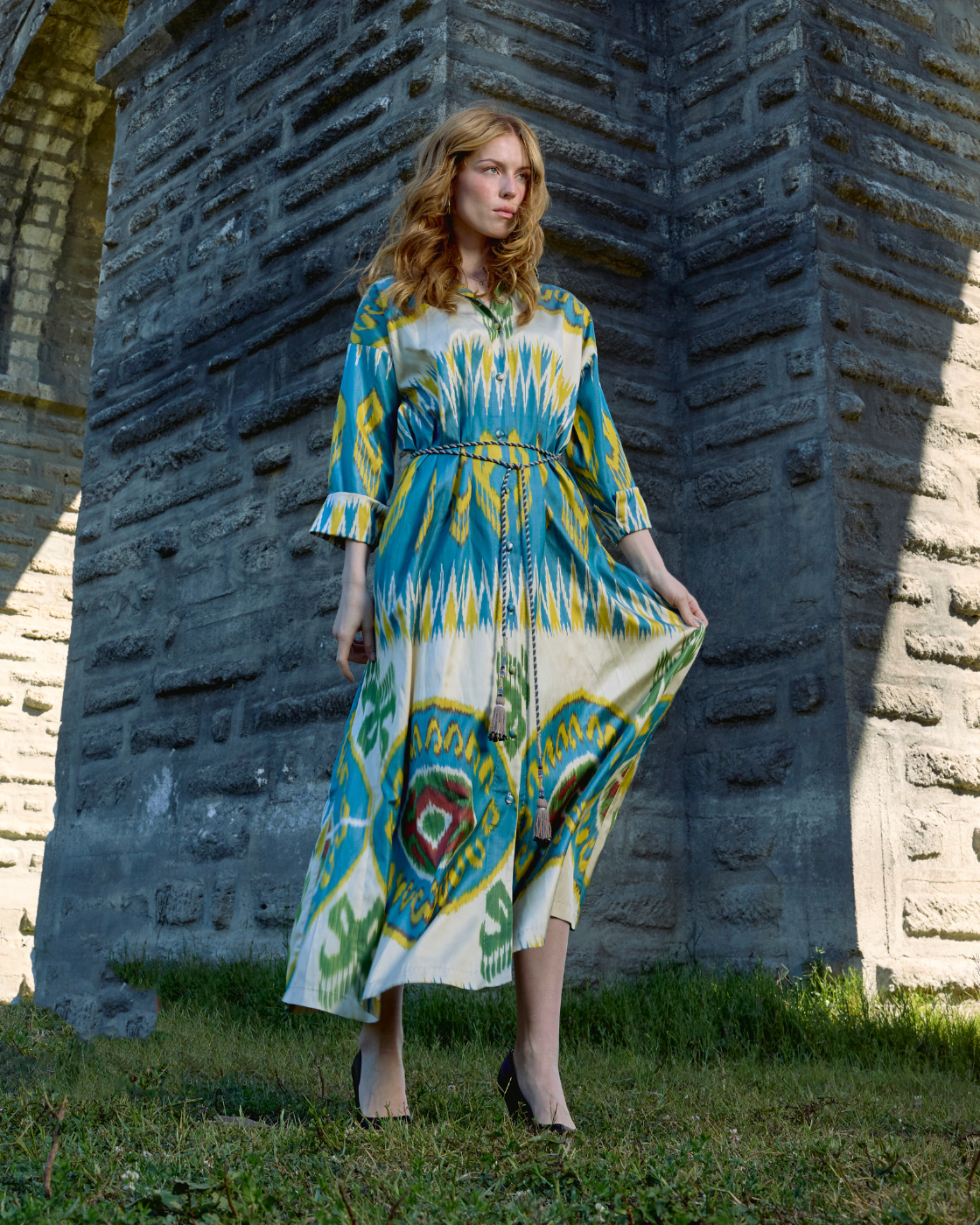 SILK IKAT SHIRT DRESS