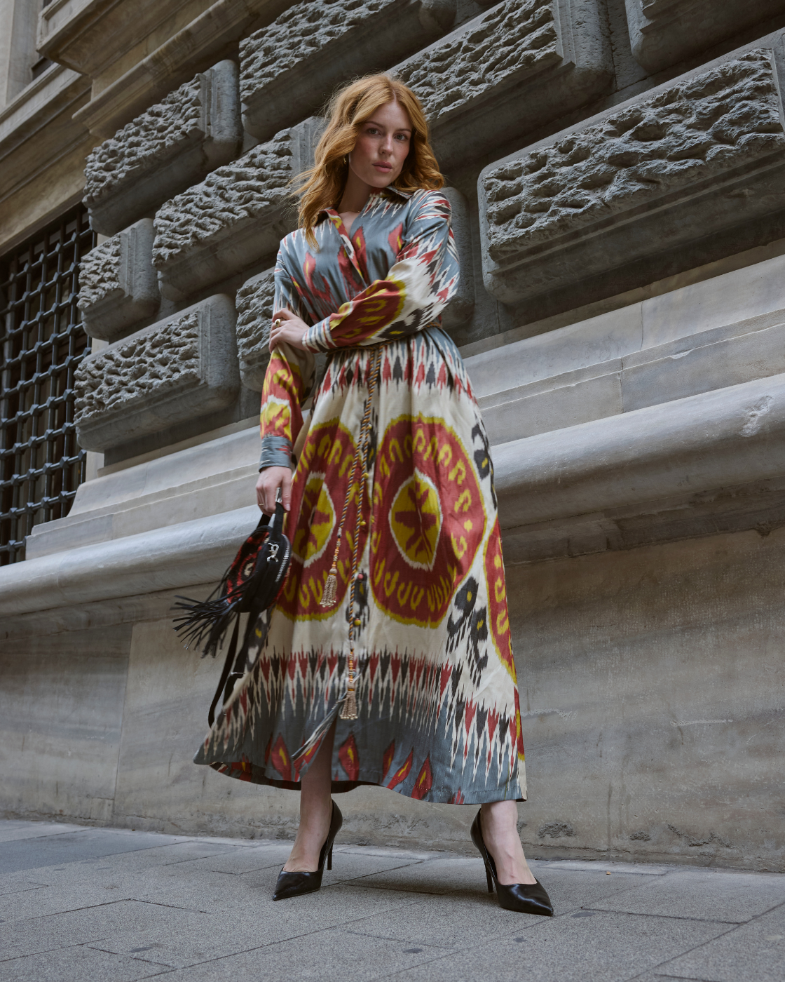 SILK IKAT SHIRT DRESS