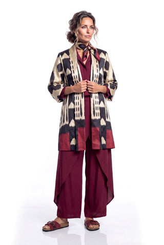 SILK IKAT SHAWL COLLAR JACKET IK98