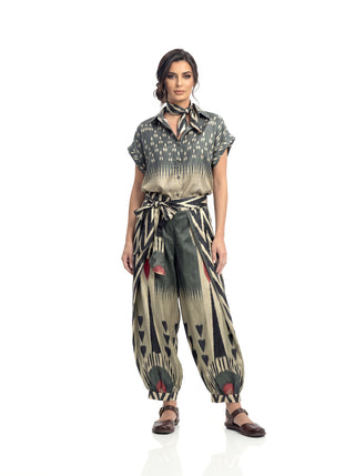 SILK IKAT DROP SHOULDER TOP IK85