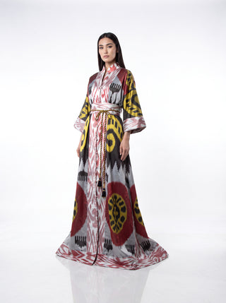 ONE-OF-A-KIND SILK IKAT MAXI KAFTAN IK14