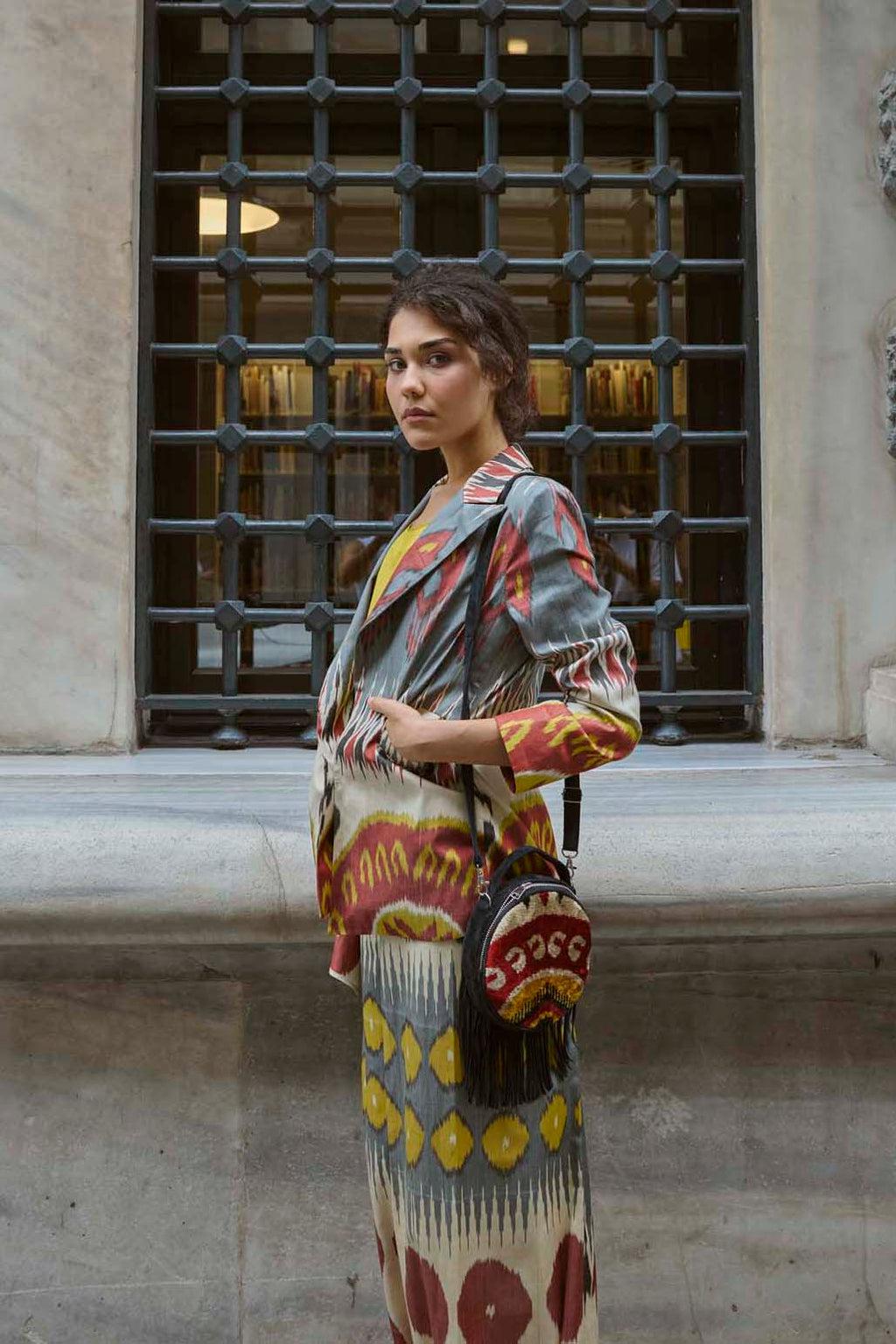 VELVET IKAT SHOULDER BAG