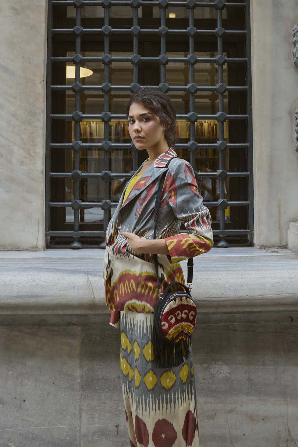 VELVET IKAT SHOULDER BAG