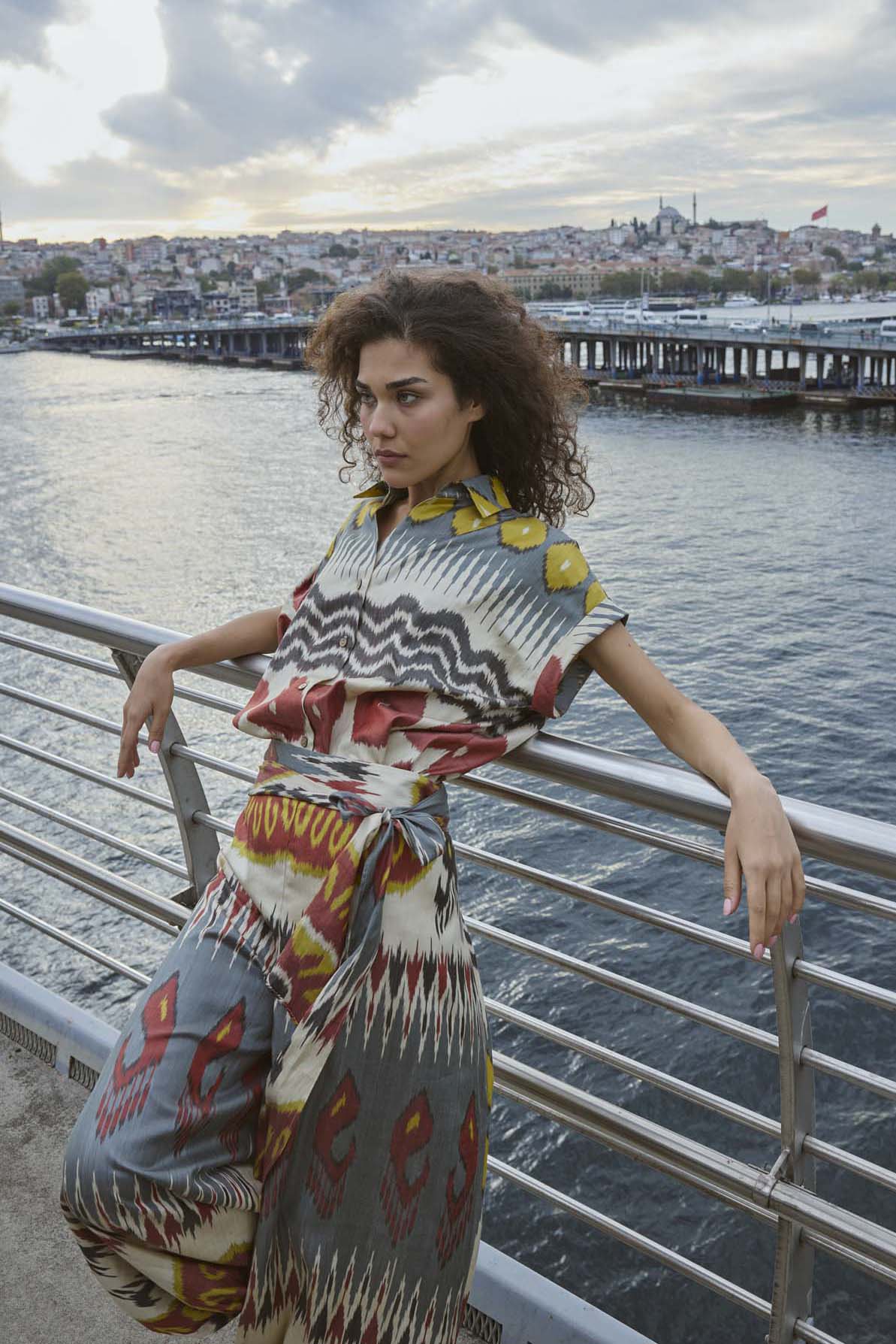 SILK IKAT DROP SHOULDER SHIRT