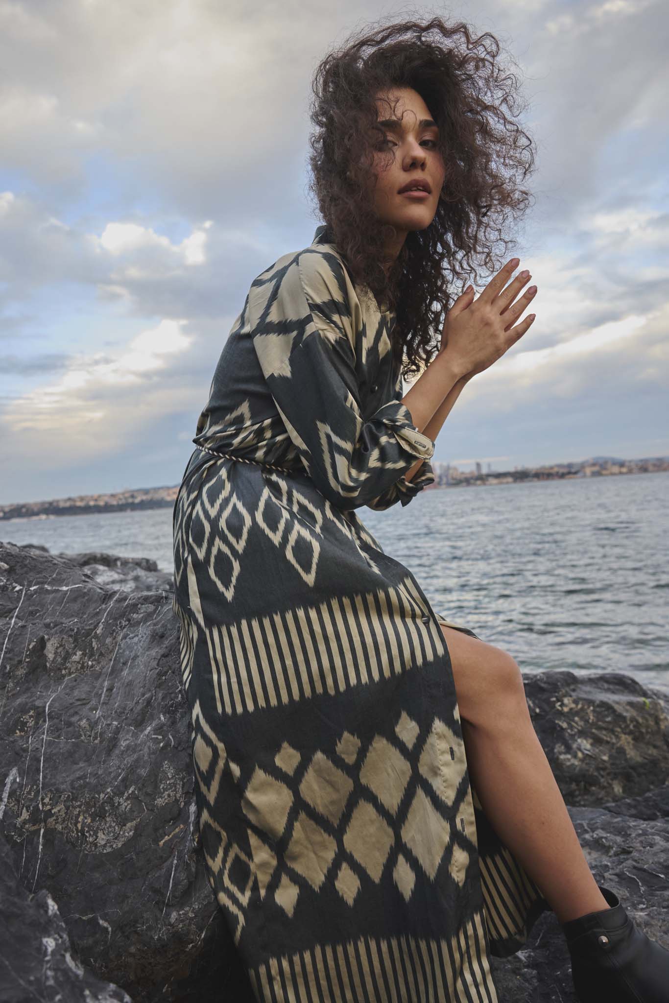 SILK IKAT SHIRT DRESS