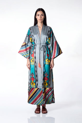 SILK IKAT KIMONO DUSTER IK106