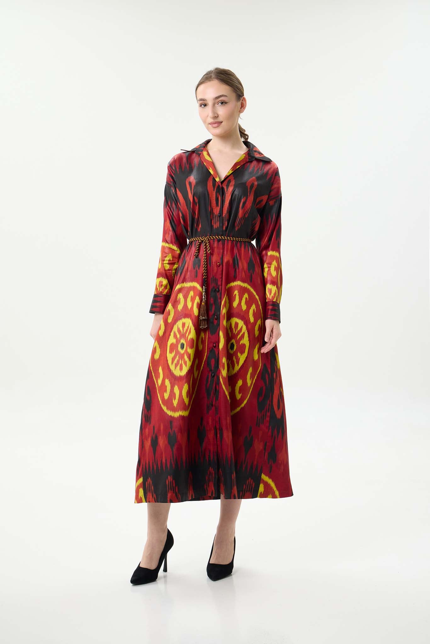 SILK IKAT SHIRT DRESS