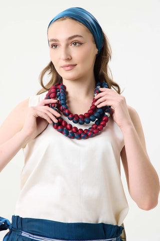 Beaded silk necklace