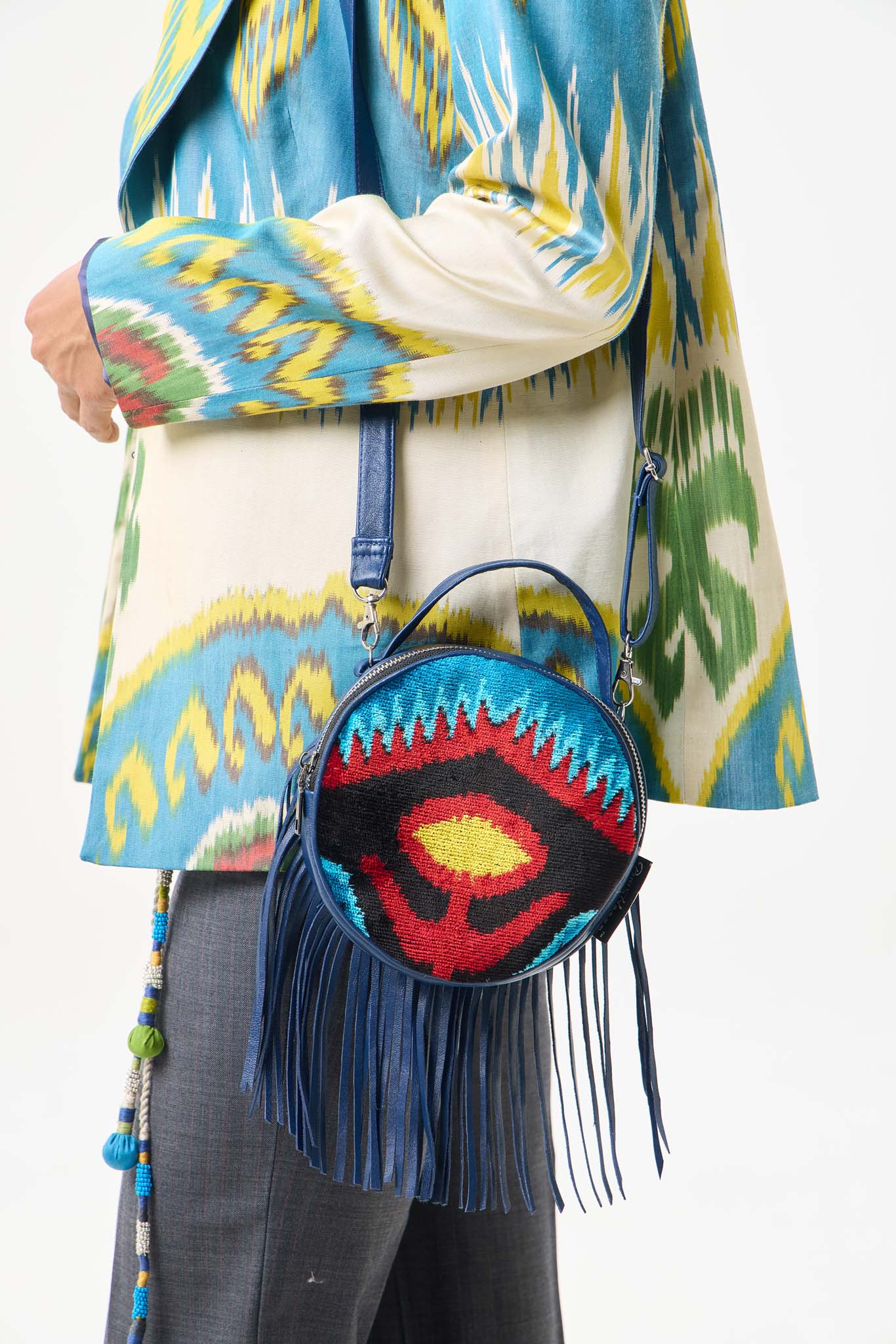 IKAT VELVET SHOULDER BAG