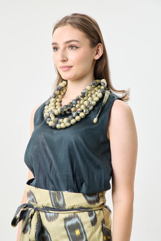 Beaded silk necklace