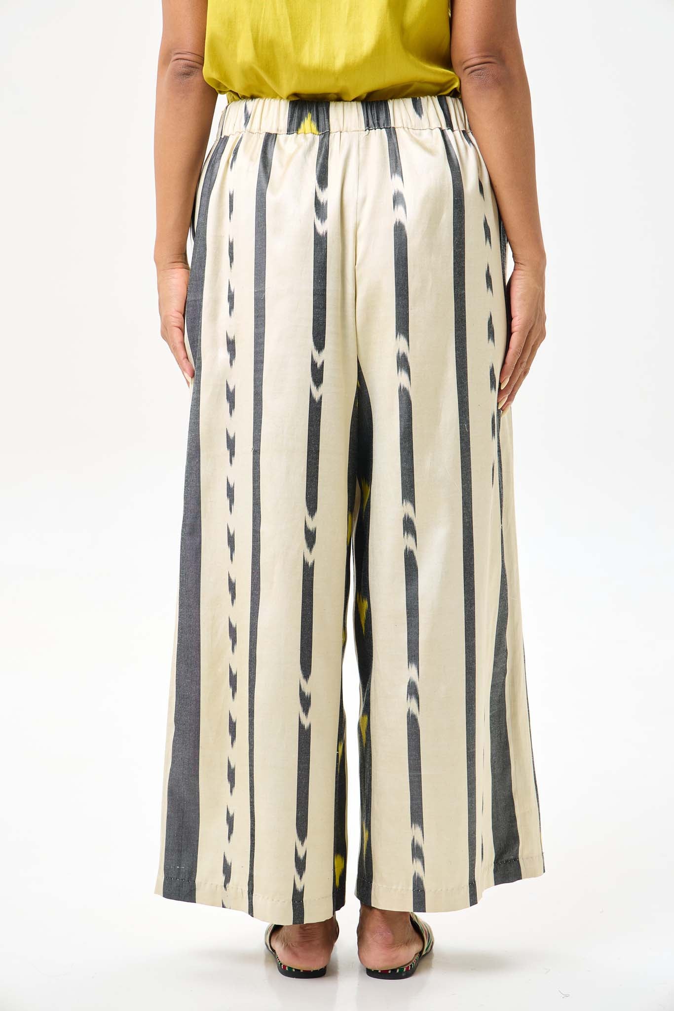 SILK IKAT WIDE-LEG PANTS