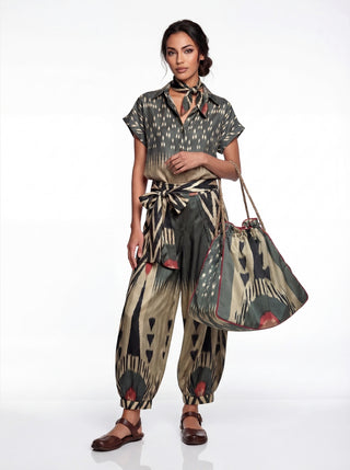 Silk Ikat Bag with Drawstring IK102