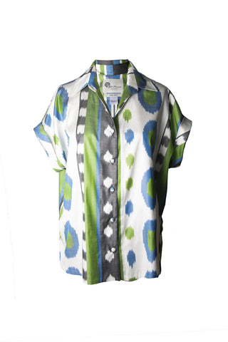 Silk Ikat Drop Shoulder Top IK91