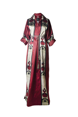 SILK IKAT LONG KAFTAN DRESS IK101