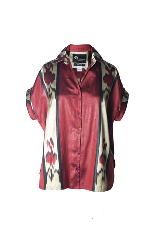 SILK IKAT DROP SHOULDER TOP IK101