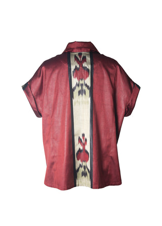 SILK IKAT DROP SHOULDER TOP IK101