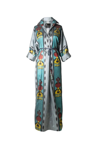 SILK IKAT LONG KAFTAN DRESS IK108