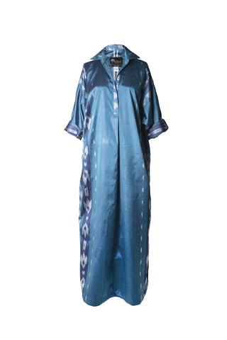 SILK IKAT LONG KAFTAN DRESS IK106