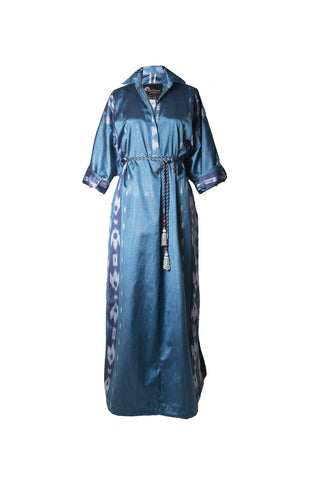 SILK IKAT LONG KAFTAN DRESS IK106