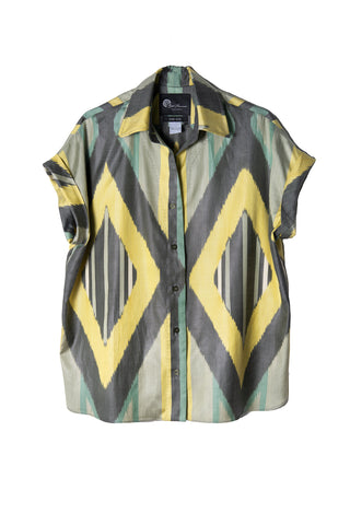 SILK IKAT DROP SHOULDER TOP IK94