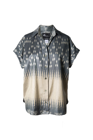 SILK IKAT DROP SHOULDER TOP IK85